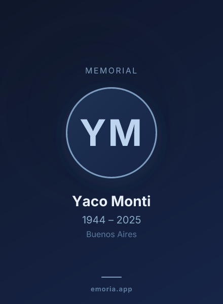 Memorial portrait of Yaco Monti