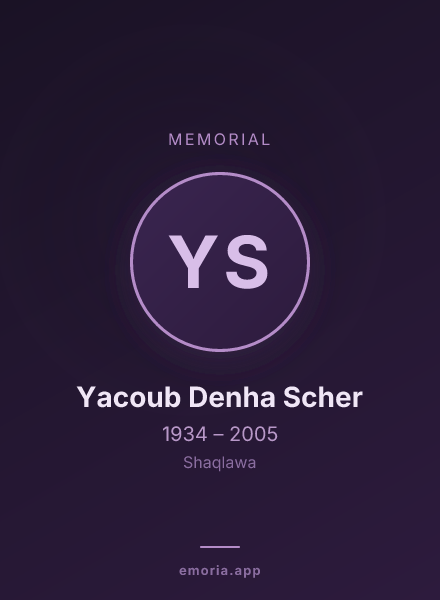 Memorial portrait of Yacoub Denha Scher