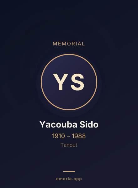Memorial portrait of Yacouba Sido