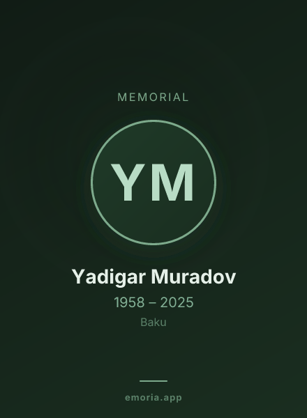 Memorial portrait of Yadigar Muradov