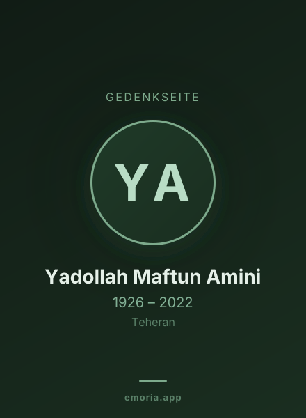 Gedenkportrait von Yadollah Maftun Amini