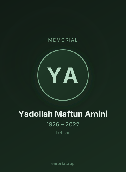Memorial portrait of Yadollah Maftun Amini