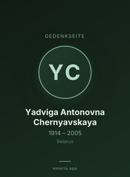 Gedenkportrait von Yadviga Antonovna Chernyavskaya