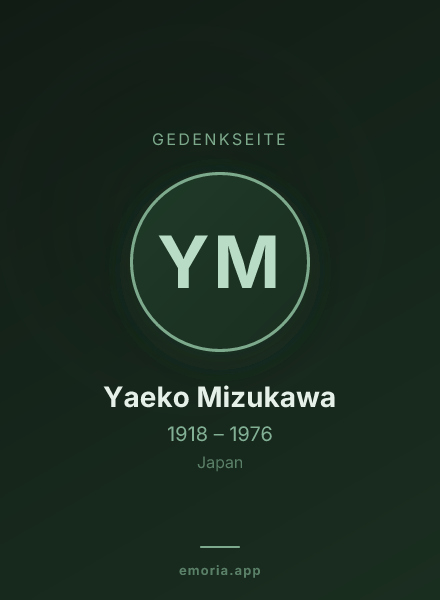 Gedenkportrait von Yaeko Mizukawa