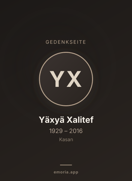 Gedenkportrait von Yäxyä Xalitef