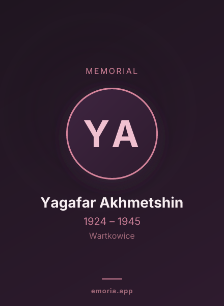 Memorial portrait of Yagafar Akhmetshin