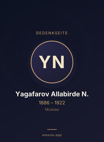 Gedenkportrait von Yagafarov Allabirde N.
