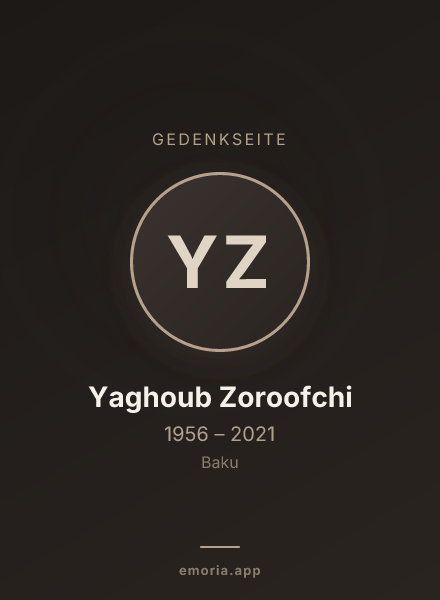Gedenkportrait von Yaghoub Zoroofchi