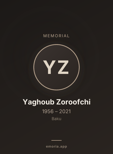 Memorial portrait of Yaghoub Zoroofchi