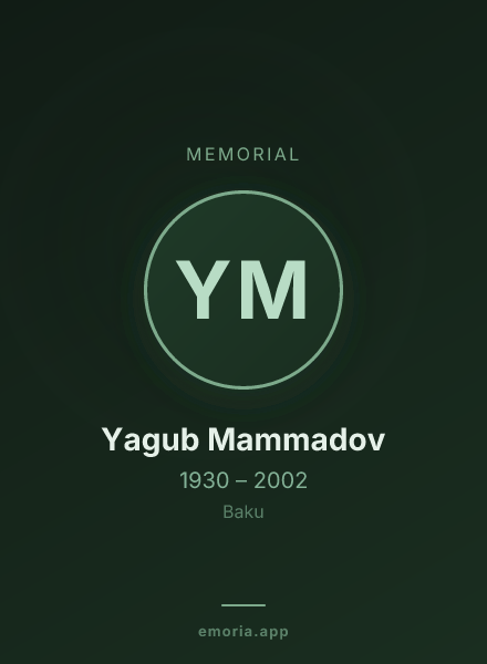 Memorial portrait of Yagub Mammadov