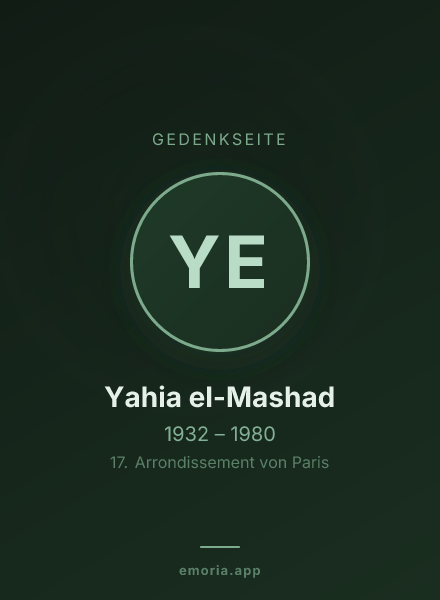 Gedenkportrait von Yahia el-Mashad