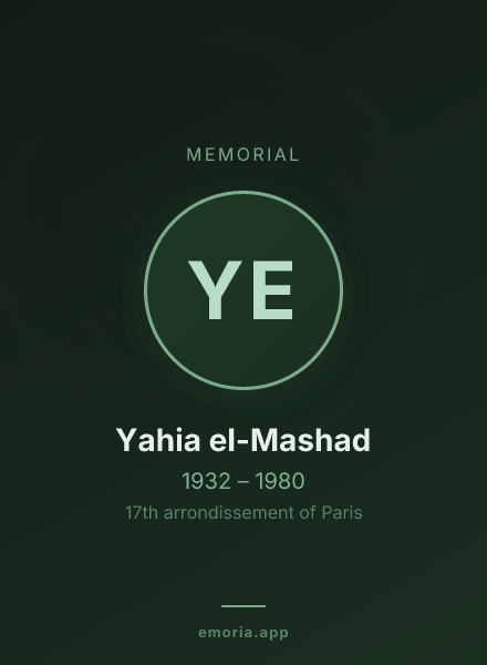Memorial portrait of Yahia el-Mashad