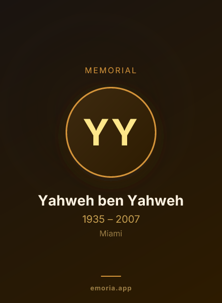 Memorial portrait of Yahweh ben Yahweh