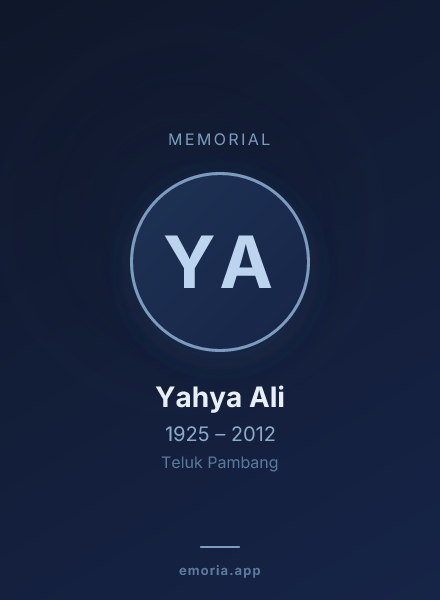 Memorial portrait of Yahya Ali