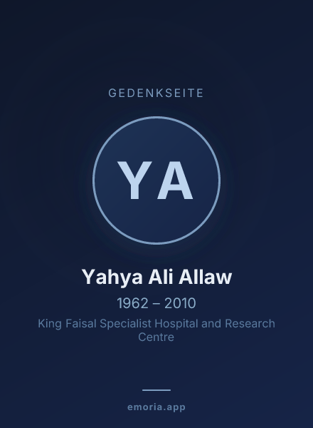 Gedenkportrait von Yahya Ali Allaw
