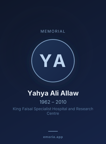 Memorial portrait of Yahya Ali Allaw