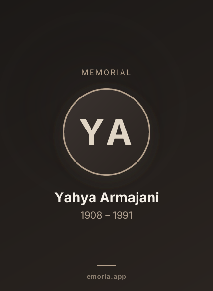 Memorial portrait of Yahya Armajani