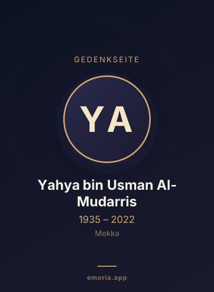 Gedenkportrait von Yahya bin Usman Al-Mudarris