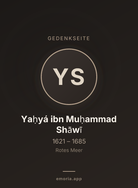 Gedenkportrait von Yaḥyá ibn Muḥammad Shāwī