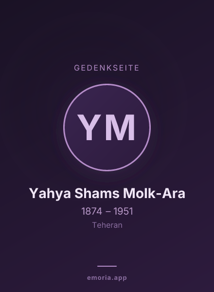 Gedenkportrait von Yahya Shams Molk-Ara