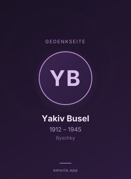 Gedenkportrait von Yakiv Busel