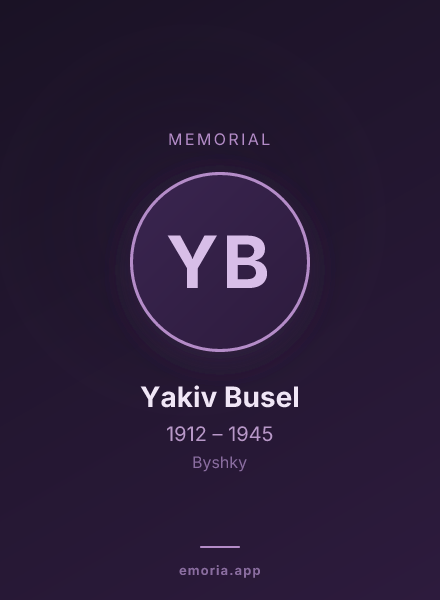 Memorial portrait of Yakiv Busel