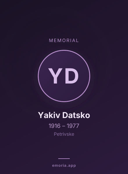 Memorial portrait of Yakiv Datsko