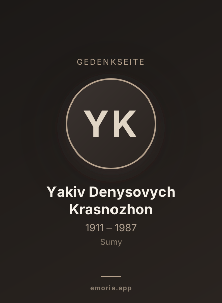 Gedenkportrait von Yakiv Denysovych Krasnozhon