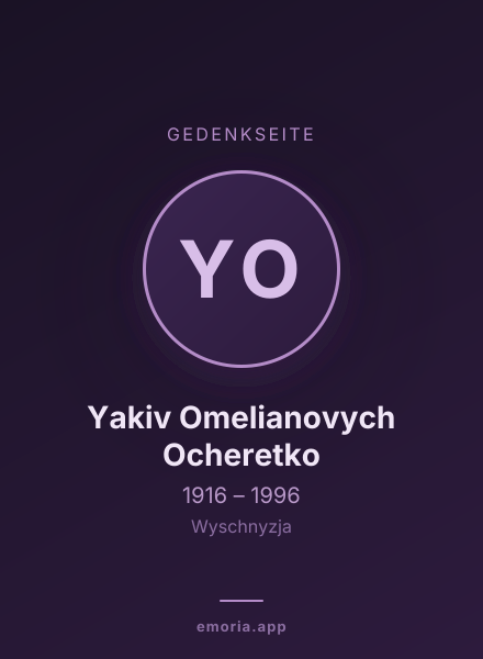 Gedenkportrait von Yakiv Omelianovych Ocheretko