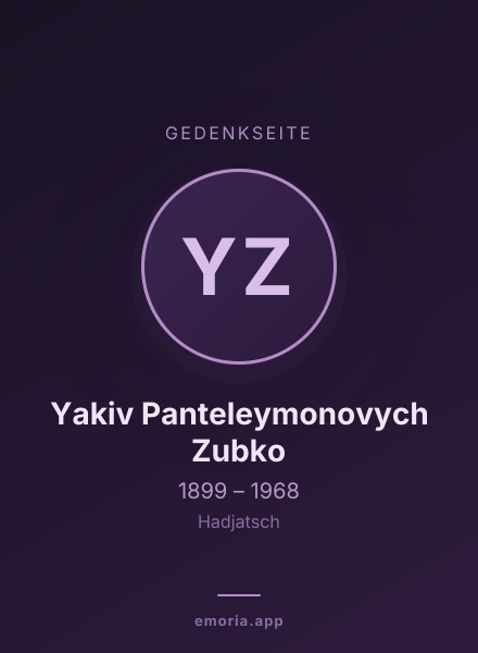 Gedenkportrait von Yakiv Panteleymonovych Zubko