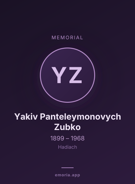 Memorial portrait of Yakiv Panteleymonovych Zubko