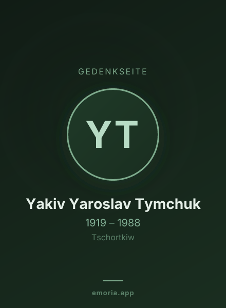 Gedenkportrait von Yakiv Yaroslav Tymchuk