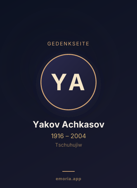 Gedenkportrait von Yakov Achkasov