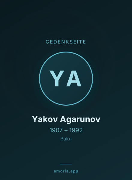 Gedenkportrait von Yakov Agarunov