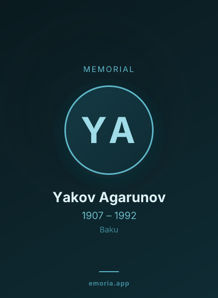 Memorial portrait of Yakov Agarunov