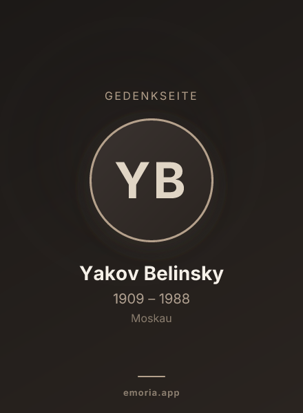 Gedenkportrait von Yakov Belinsky