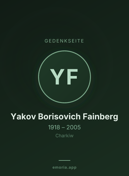 Gedenkportrait von Yakov Borisovich Fainberg