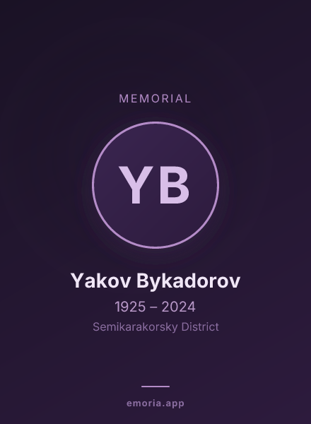Memorial portrait of Yakov Bykadorov