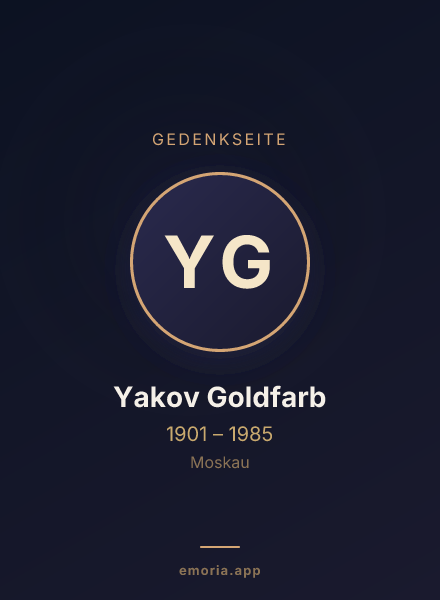 Gedenkportrait von Yakov Goldfarb