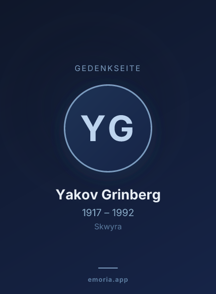 Gedenkportrait von Yakov Grinberg