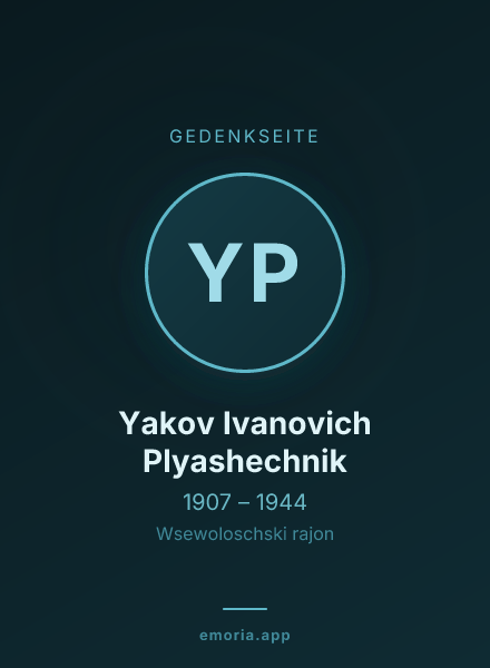 Gedenkportrait von Yakov Ivanovich Plyashechnik