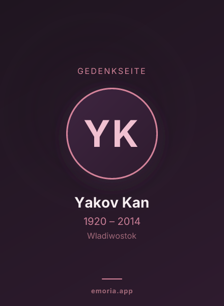 Gedenkportrait von Yakov Kan