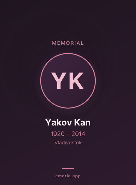 Memorial portrait of Yakov Kan