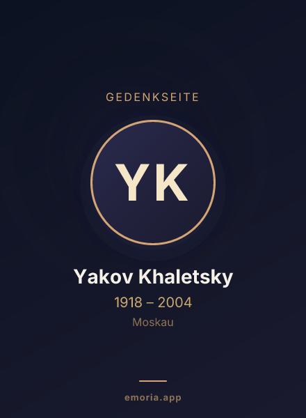 Gedenkportrait von Yakov Khaletsky