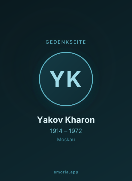 Gedenkportrait von Yakov Kharon