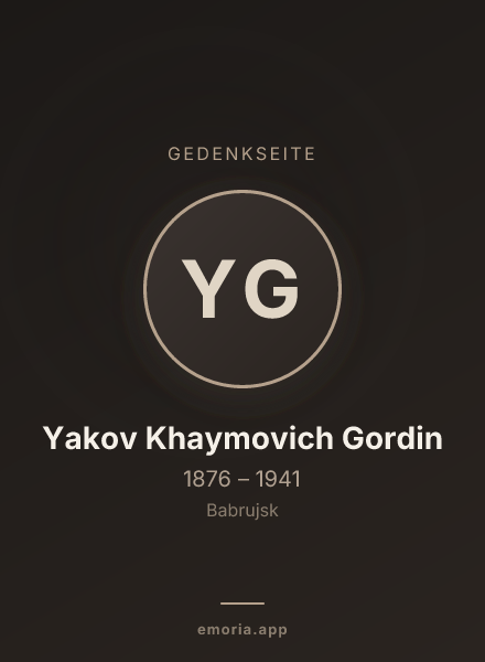 Gedenkportrait von Yakov Khaymovich Gordin