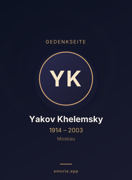 Gedenkportrait von Yakov Khelemsky