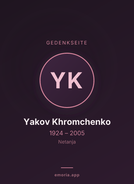 Gedenkportrait von Yakov Khromchenko