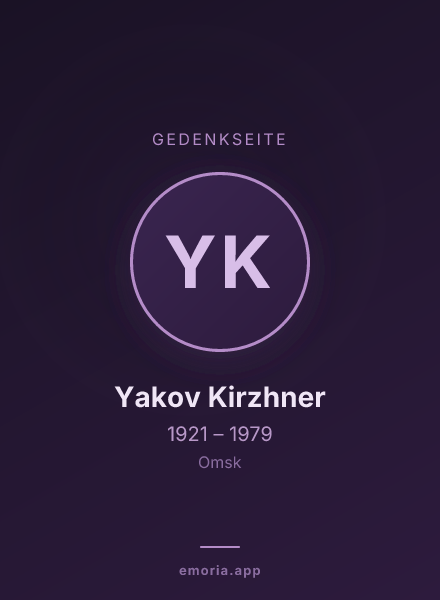 Gedenkportrait von Yakov Kirzhner