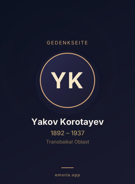 Gedenkportrait von Yakov Korotayev